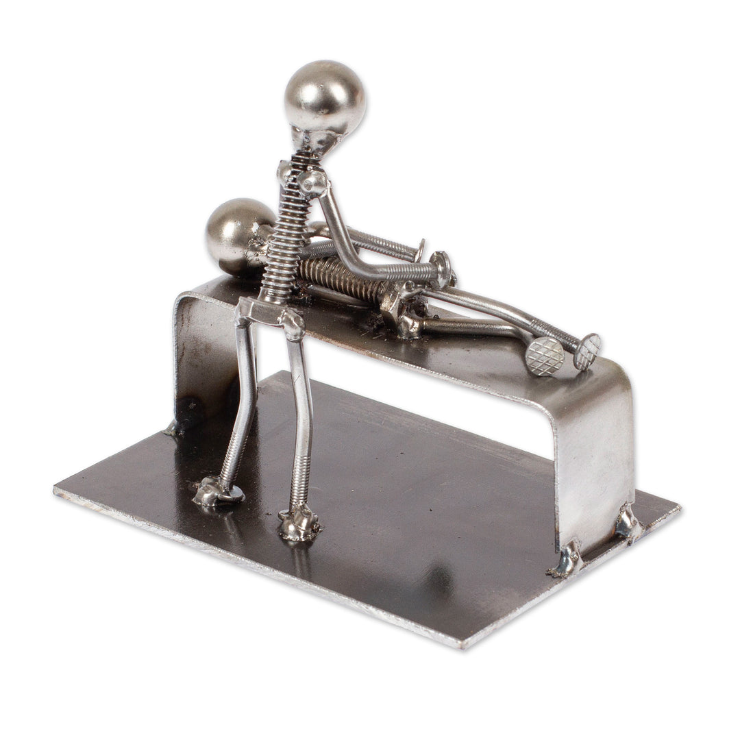 Chiropractor-Themed Rustic Modern Recycled Metal Figurine - Healing Chiropractor