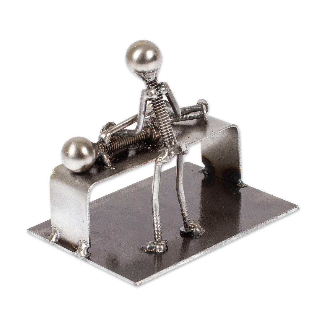 Chiropractor-Themed Rustic Modern Recycled Metal Figurine - Healing Chiropractor