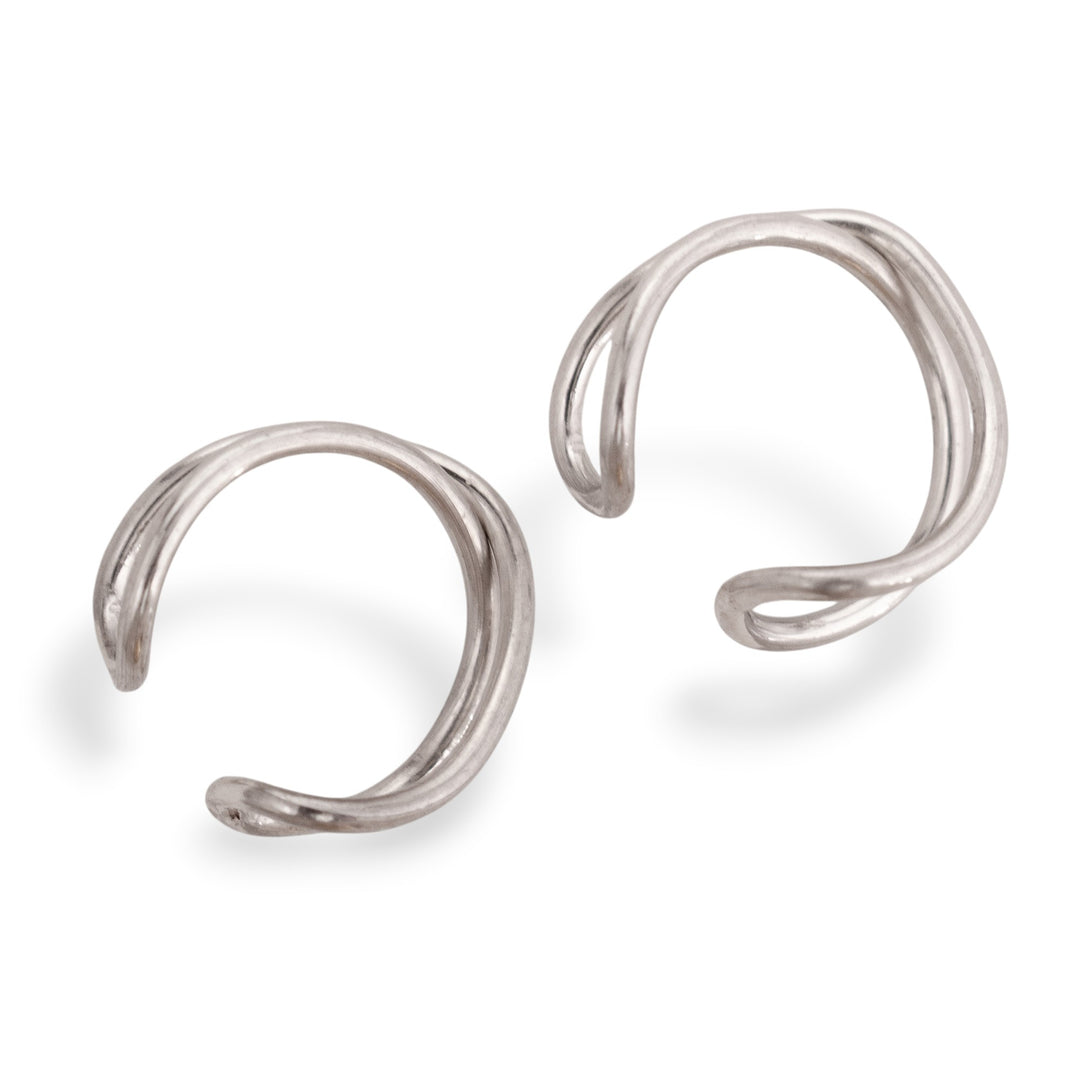 Modern Minimalist Sterling Silver Ear Cuffs Crafted in Peru - Precious Connection