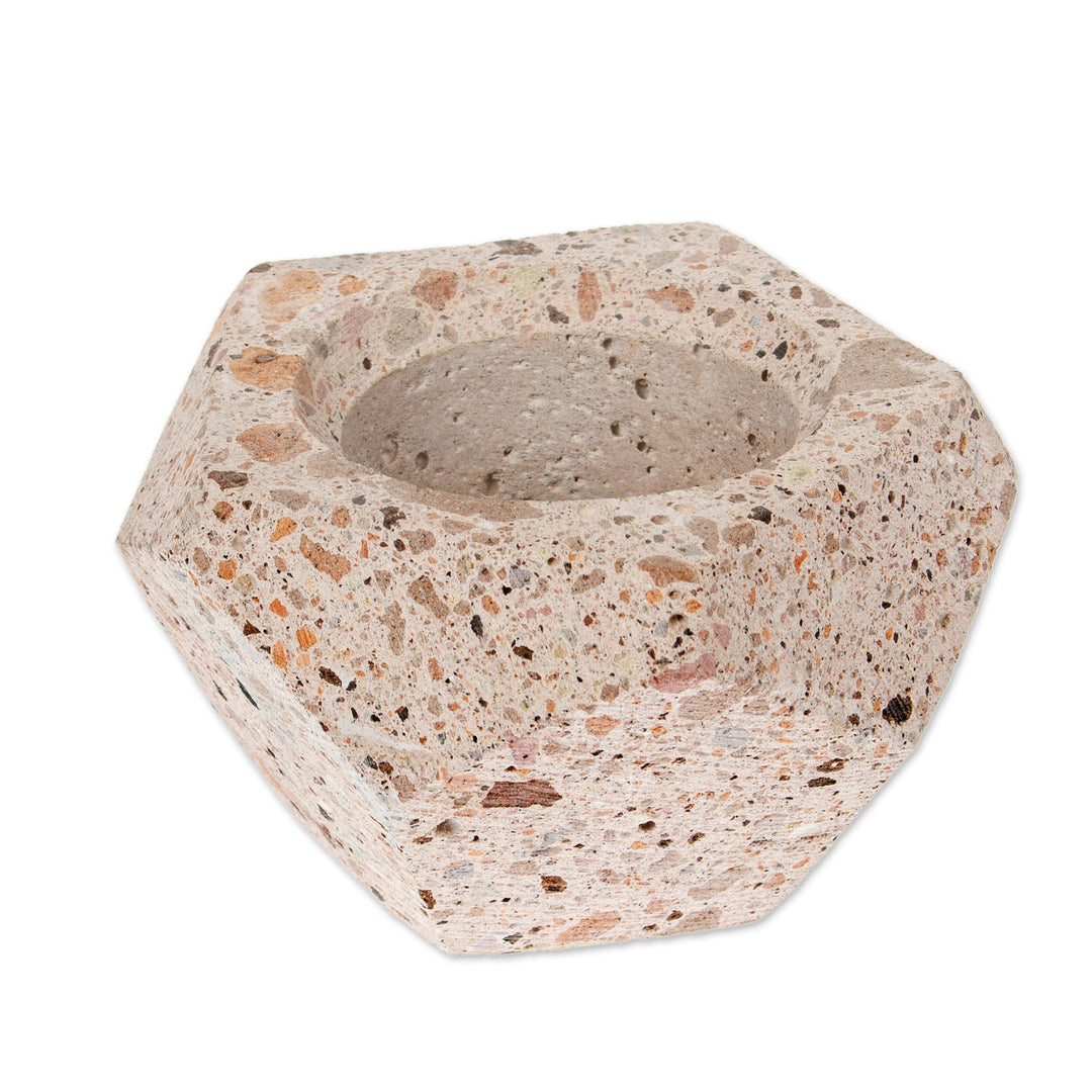 Hexagonal Rustic Recycled Stone Decorative Flower Pot - Modern Hexagon