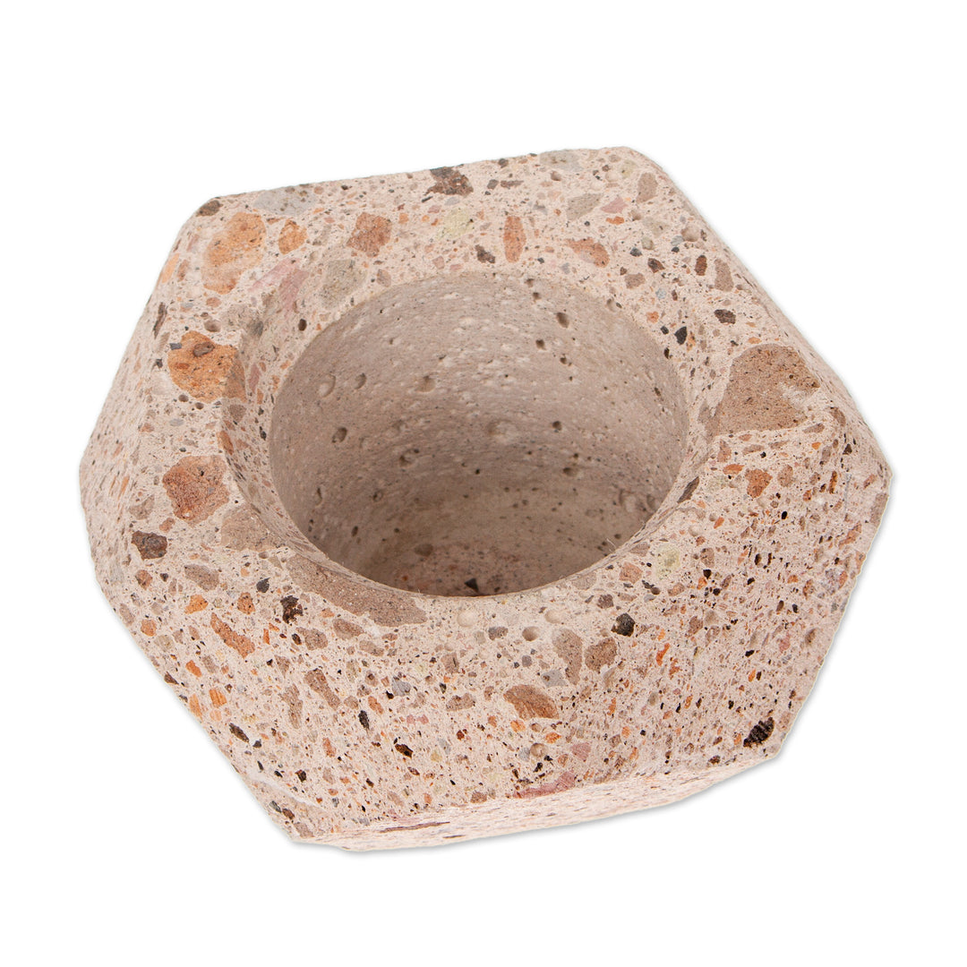Hexagonal Rustic Recycled Stone Decorative Flower Pot - Modern Hexagon