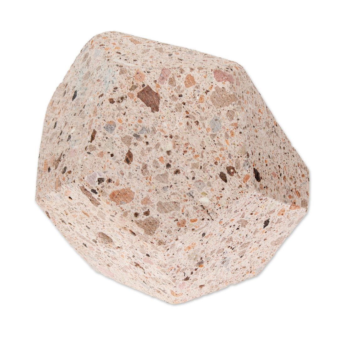 Hexagonal Rustic Recycled Stone Decorative Flower Pot - Modern Hexagon