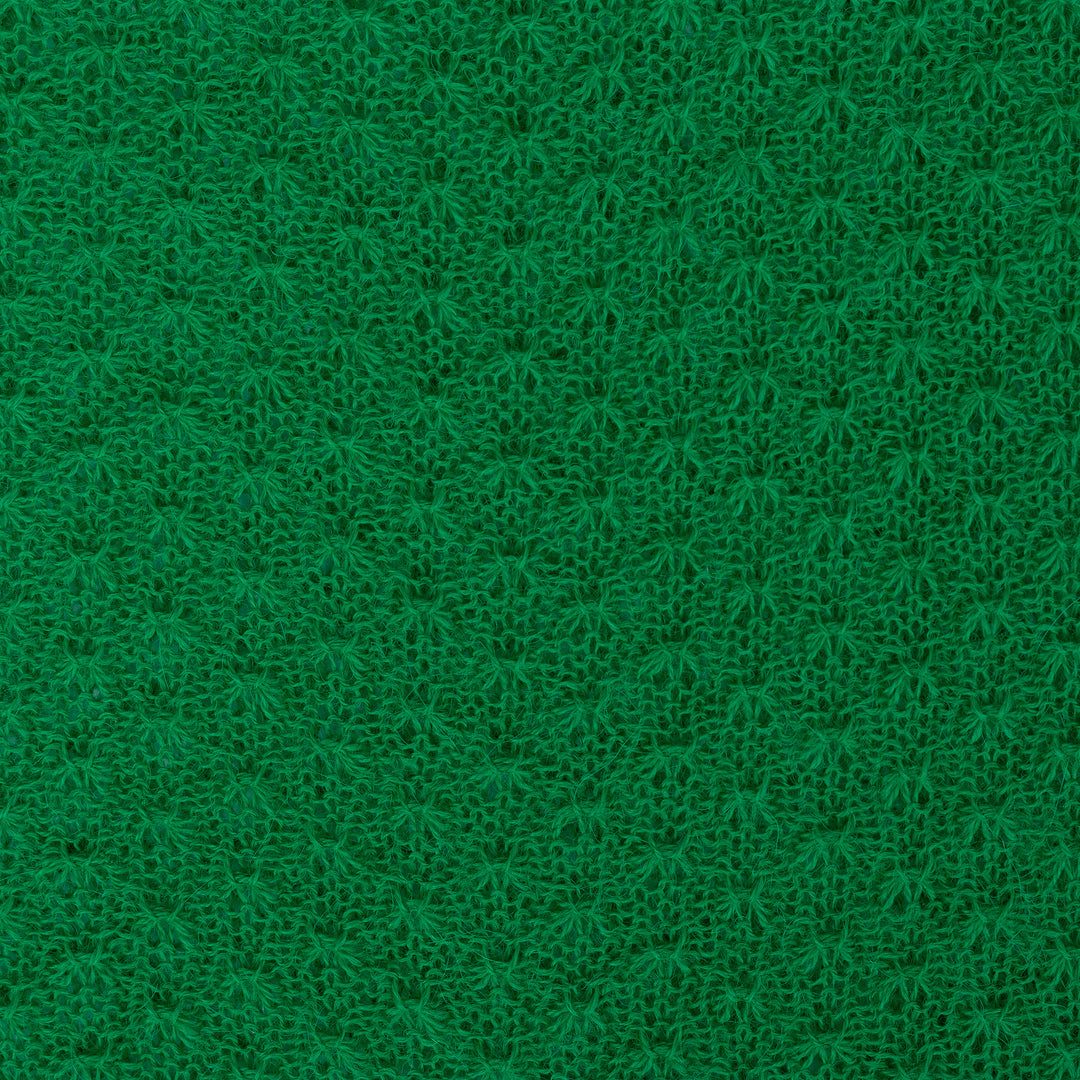 Textured Andean Knit 100% Baby Alpaca Scarf in Meadow Green - Wavy Texture in Meadow