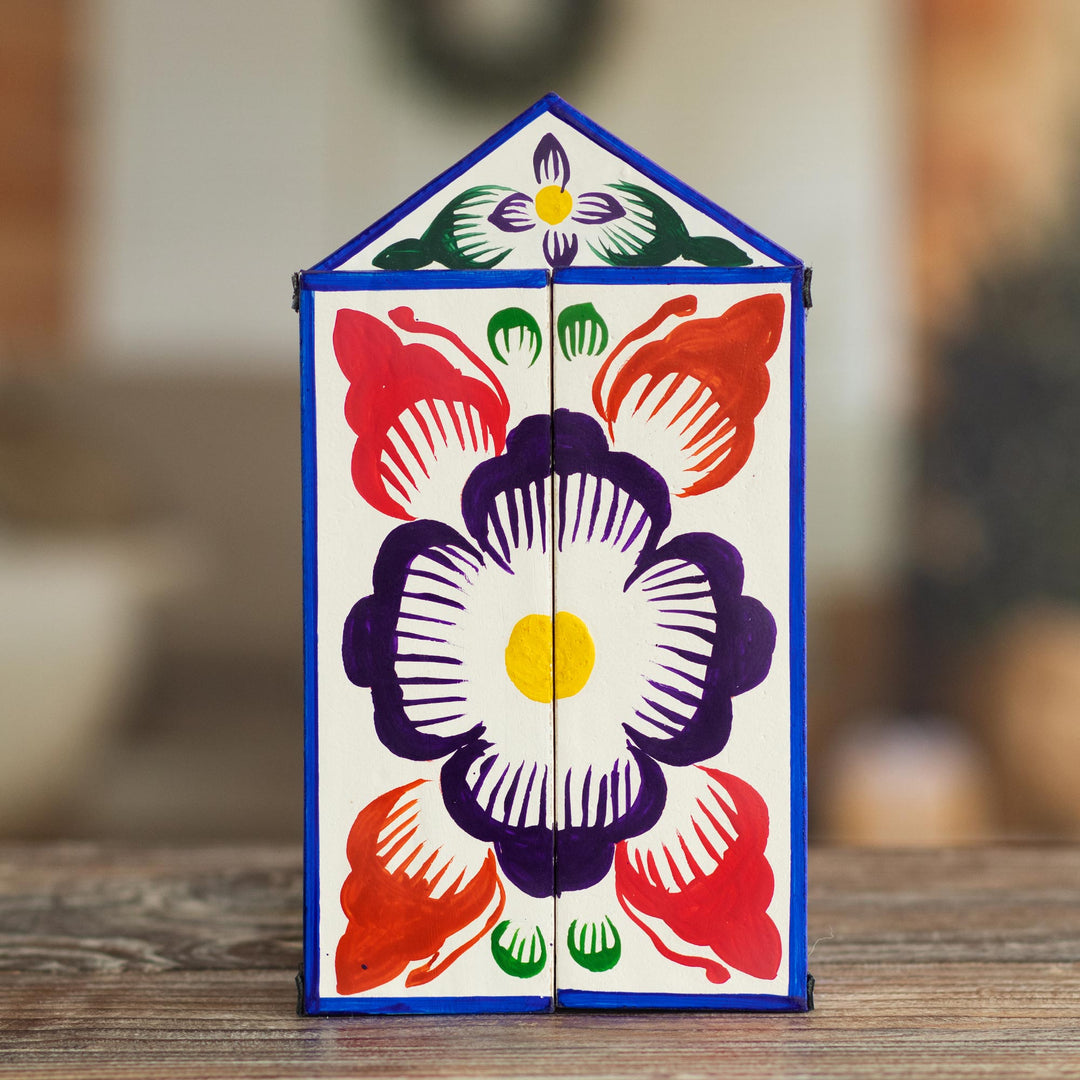 Folk Art Retablo Peruvian Nativity Scene - Chapel of Santa Ana