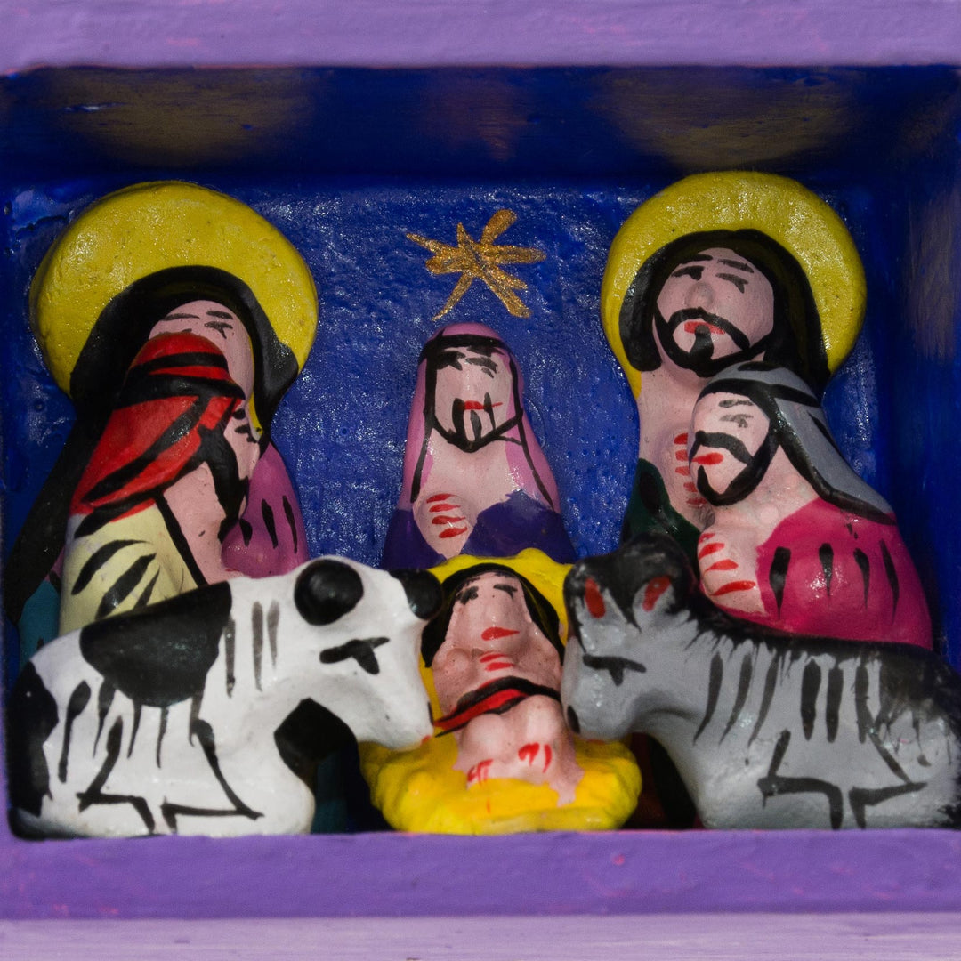 Christmas Ornaments Nativity Scene Set of 5 Handmade in Peru - Retablos