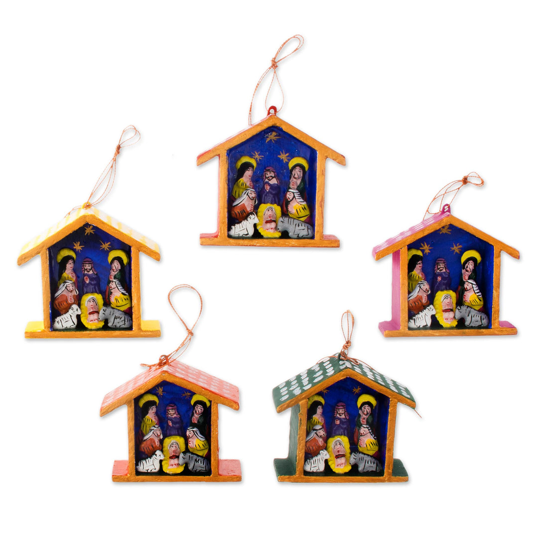 Ornaments (Set of 5) - Huts