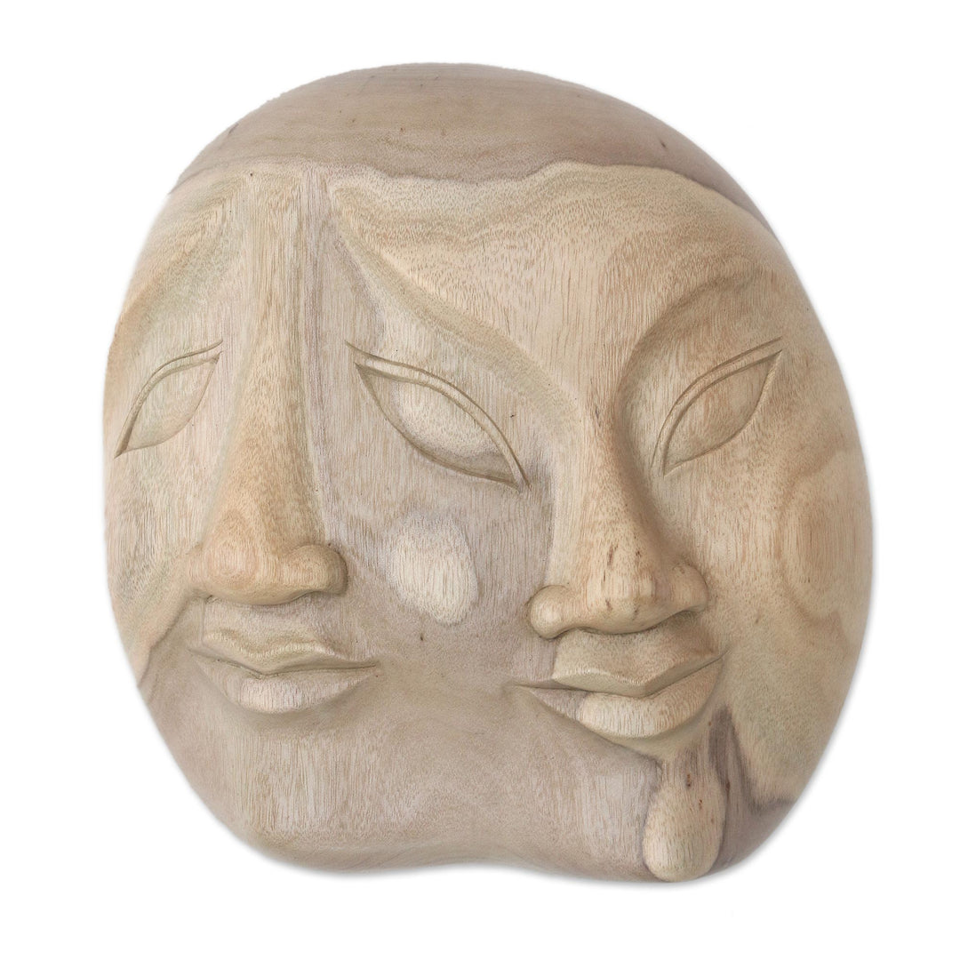Indonesian Hibiscus Wood Mask - Two Dimensions