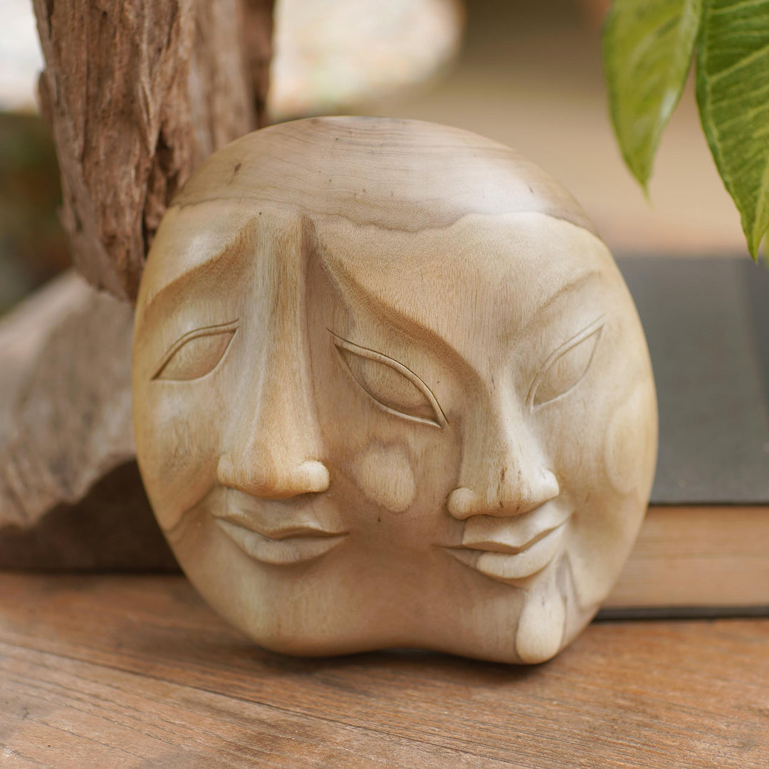 Indonesian Hibiscus Wood Mask - Two Dimensions