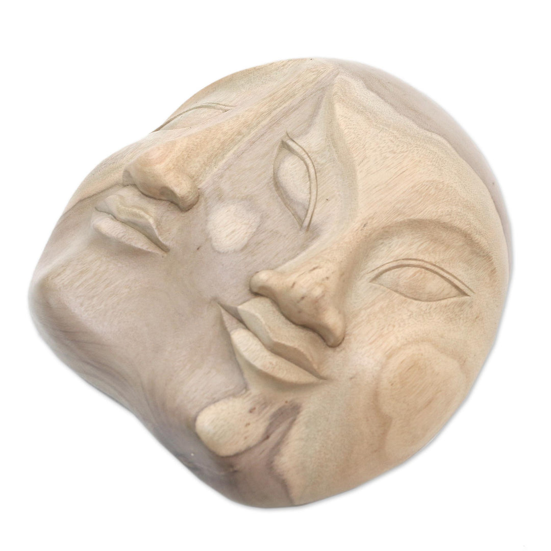 Indonesian Hibiscus Wood Mask - Two Dimensions