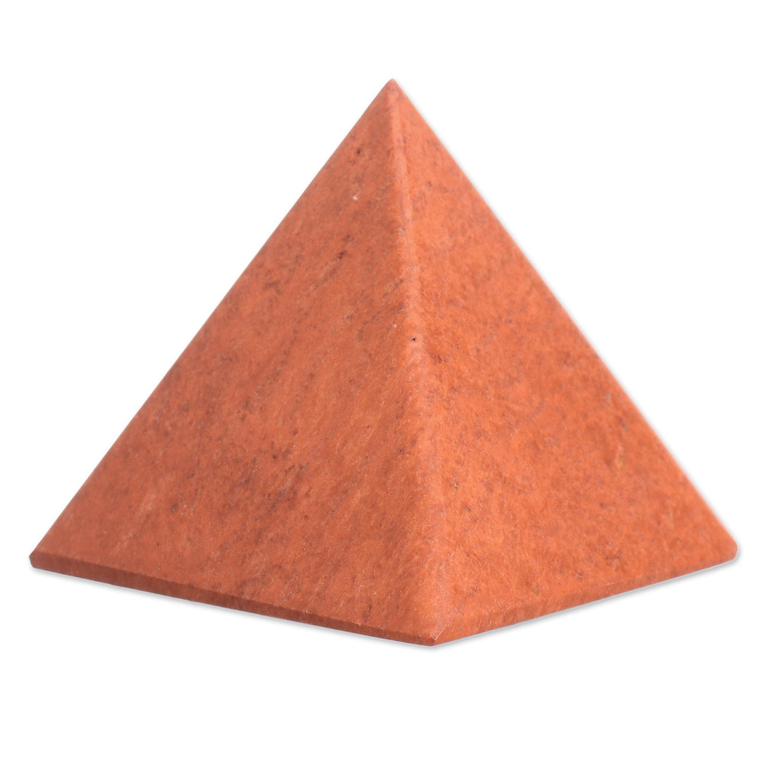Artisan Crafted Gemstone Jasper Pyramid Sculpture - Pyramid of Dreams