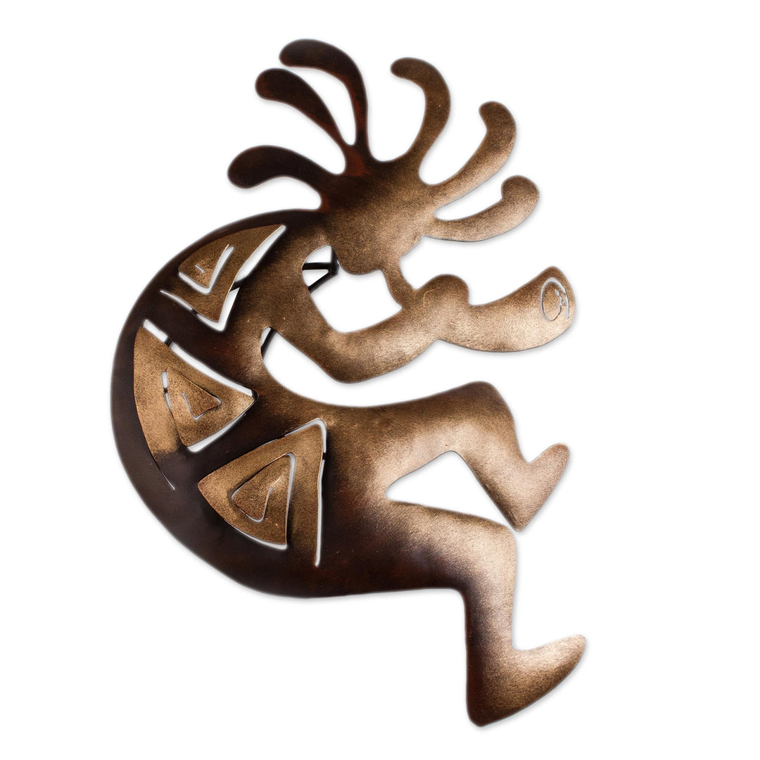 Cultural Steel Wall Art Musician (Medium) - Kokopelli Peace