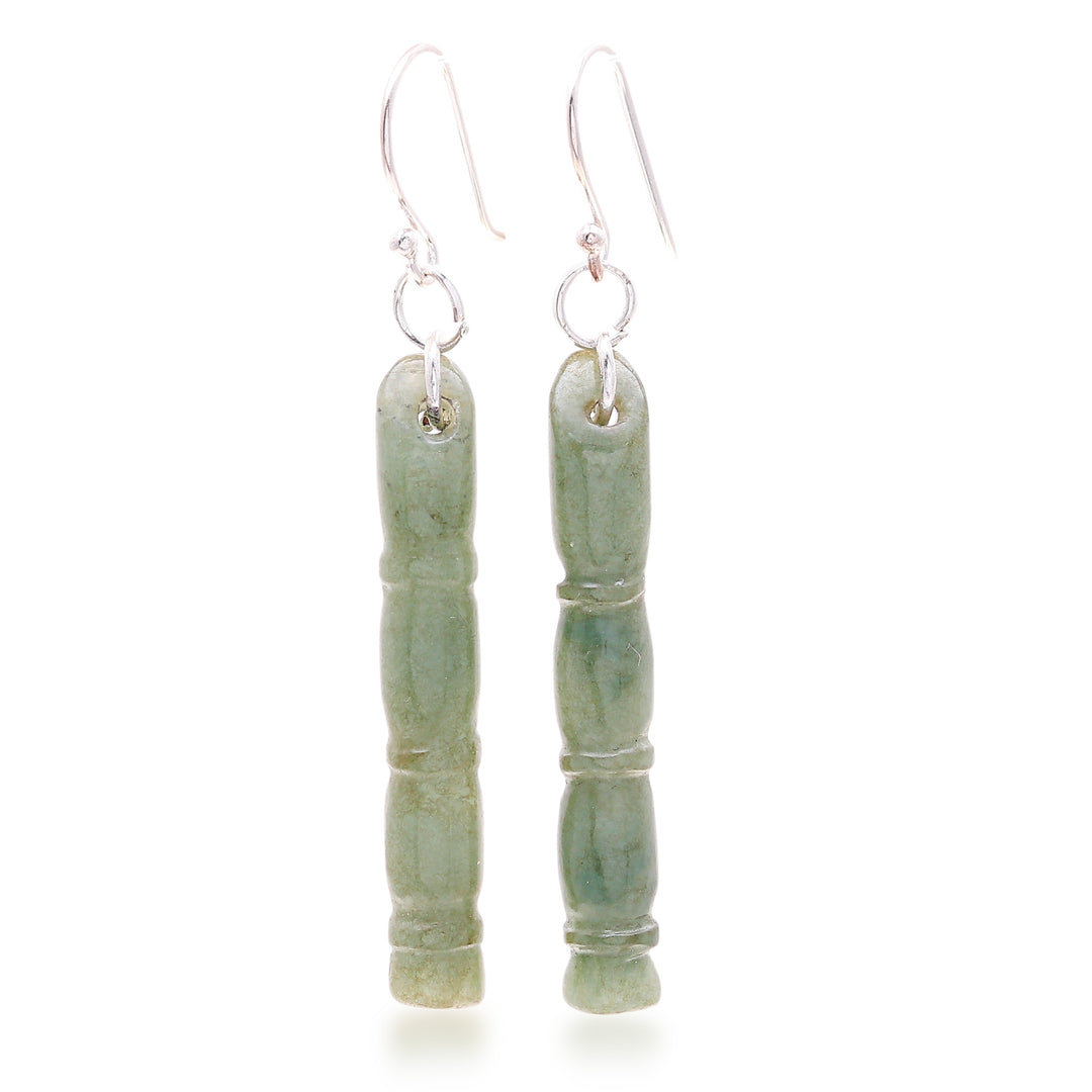 Handmade Jade Dangle Earrings - Path to Enlightenment