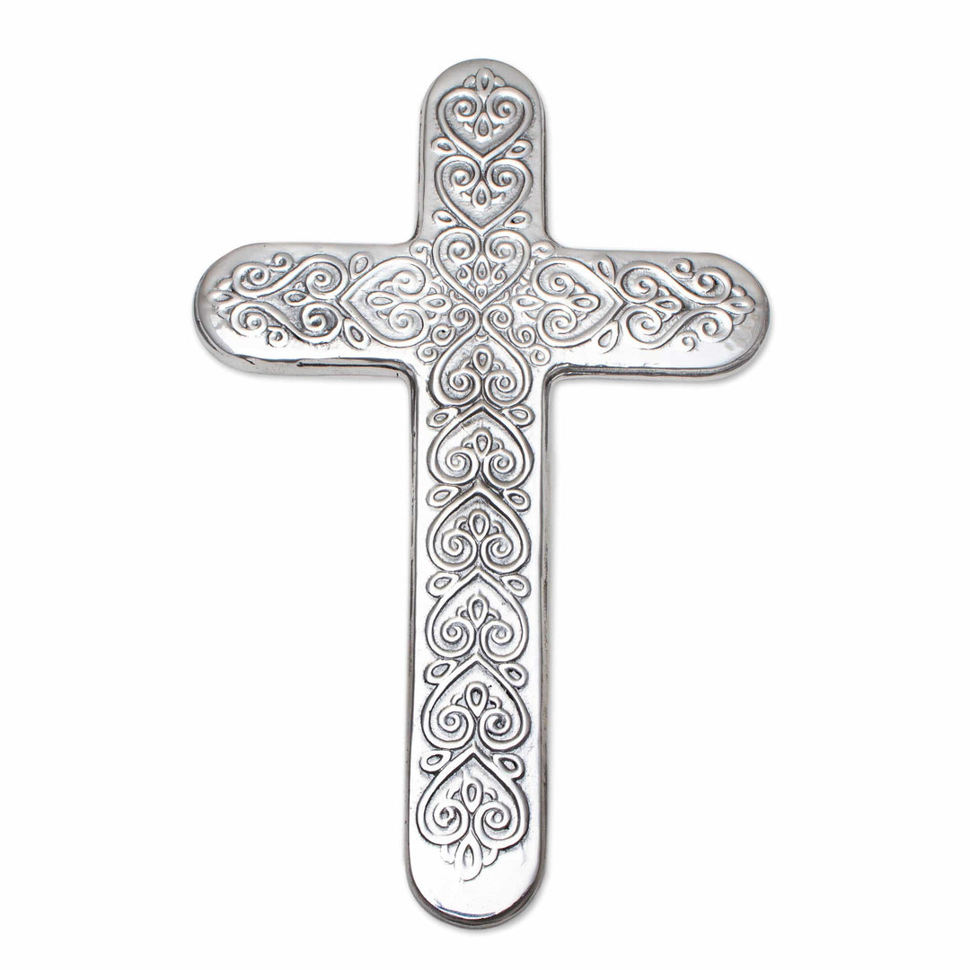 Aluminum cross - Hearts