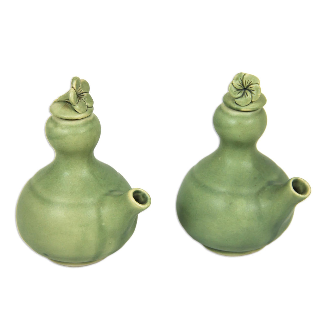Ceramic Oil And Vinegar Set (Pair) - Happy Frangipani