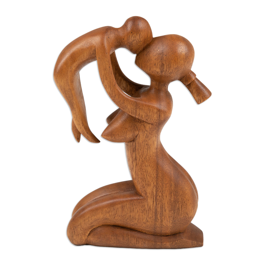 Suar Wood Family Sculpture - Mother's Love