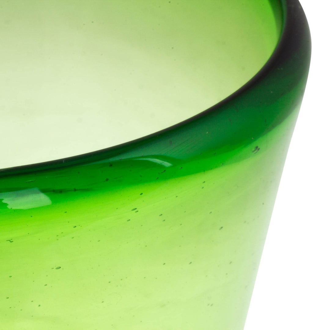 Artisan Crafted Handblown Recycled Water Glasses (Set of 6) - Lime Twist