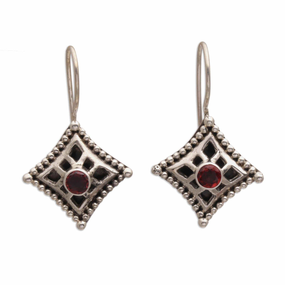 Garnet dangle earrings - Temple Window