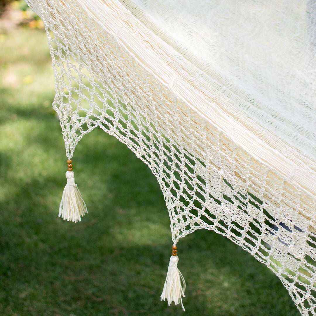 Solid Rope Hammock with Tassels (Triple) - Caribbean Shores