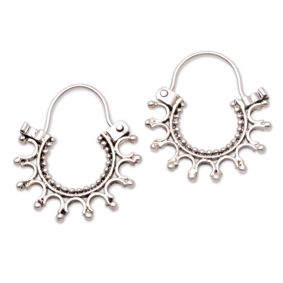 Artisan Crafted Sterling Silver Hoop Earrings - Radiance