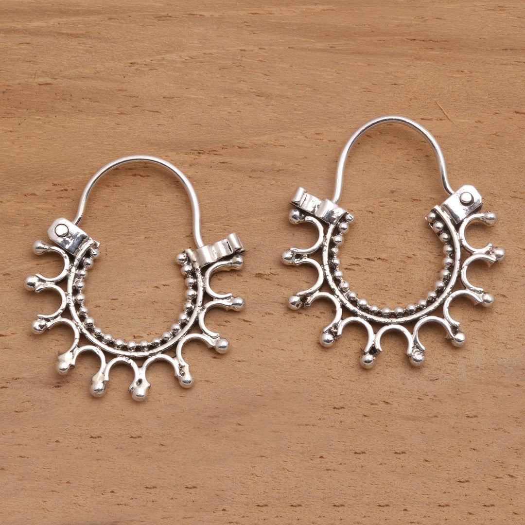 Artisan Crafted Sterling Silver Hoop Earrings - Radiance