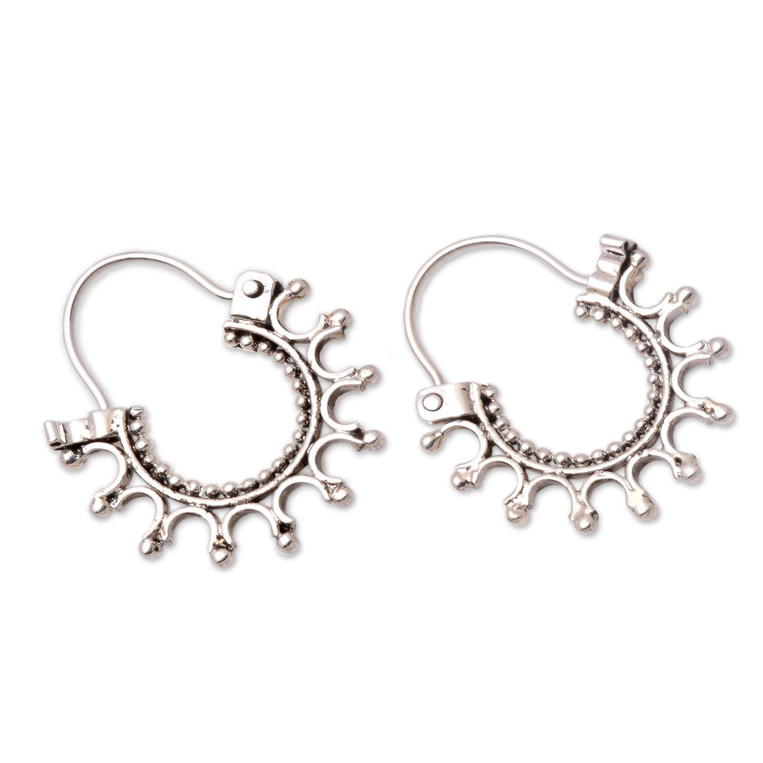 Artisan Crafted Sterling Silver Hoop Earrings - Radiance
