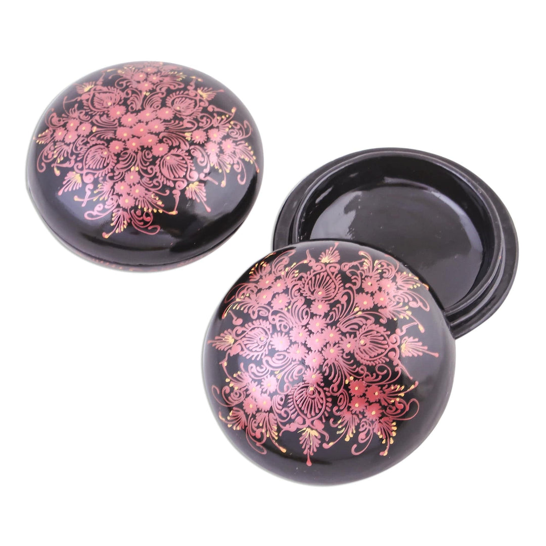 Floral Mango Wood Decorative Boxes (Pair) - Ruby Scintillation