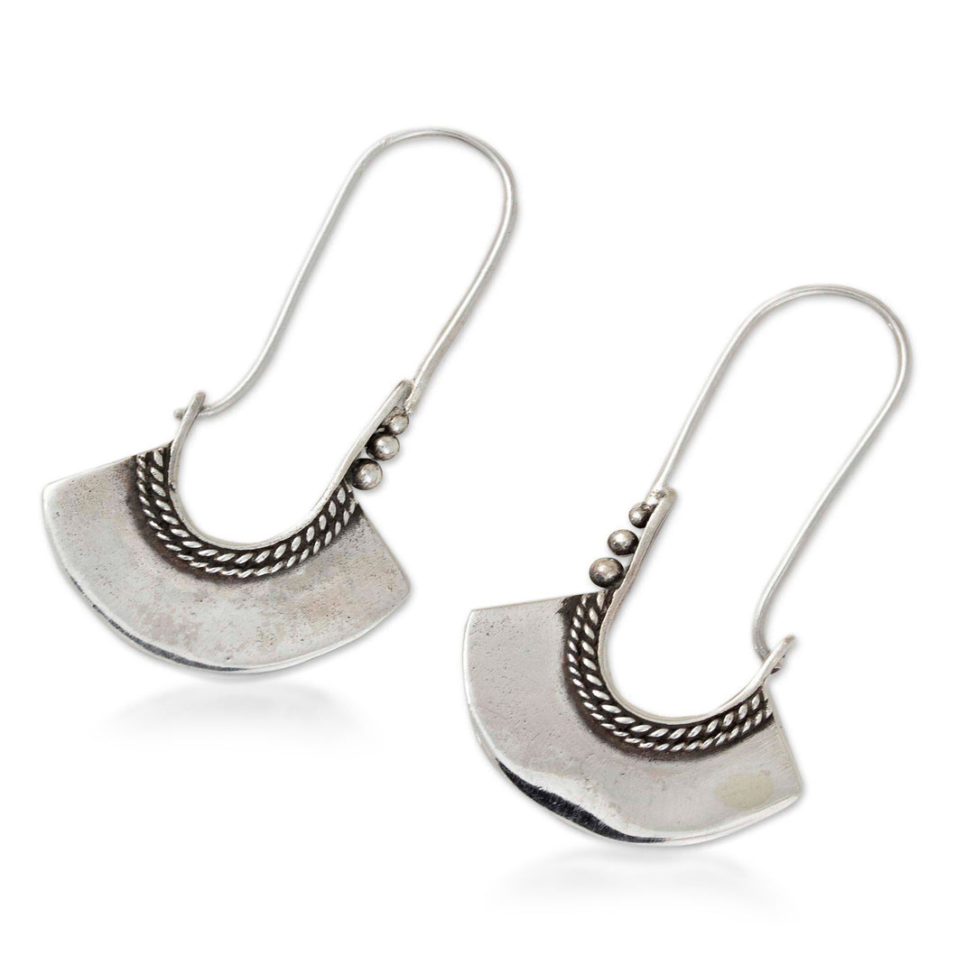Women's Sterling Silver Hoop Earrings - Hollow Bell