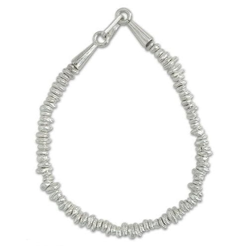 Unique Sterling Silver Beaded Bracelet from Thailand - Silver Pebbles