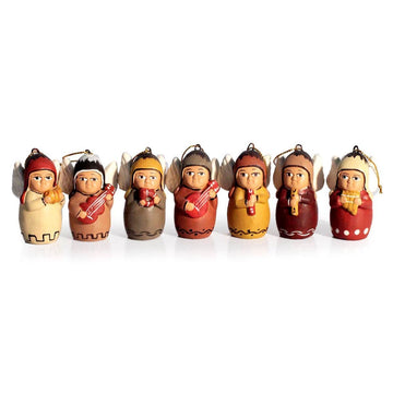 Christmas Holiday Ceramic Angel Ornaments (Set of 7) - Angel Orchestra