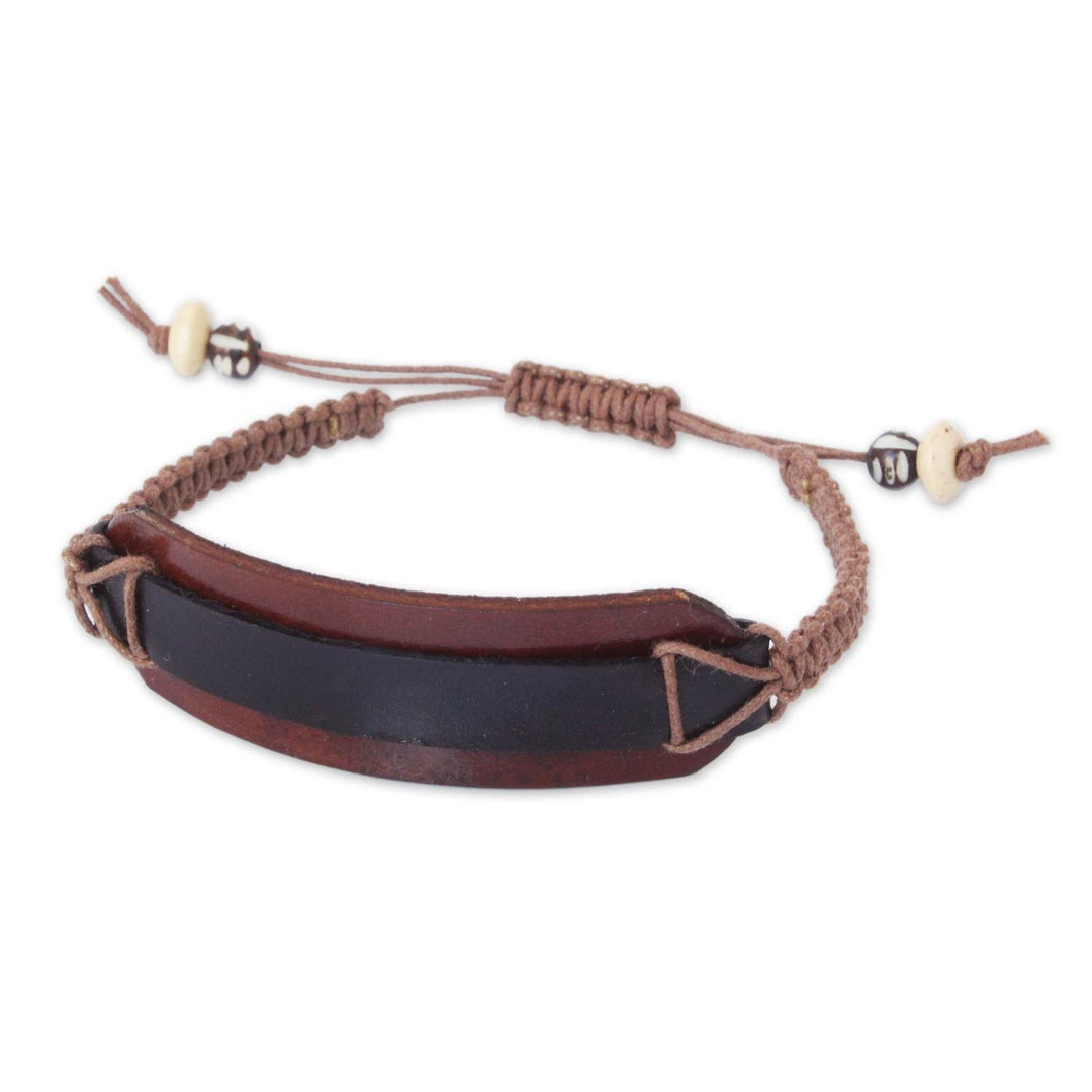 Leather Wristband Bracelet - Black Band