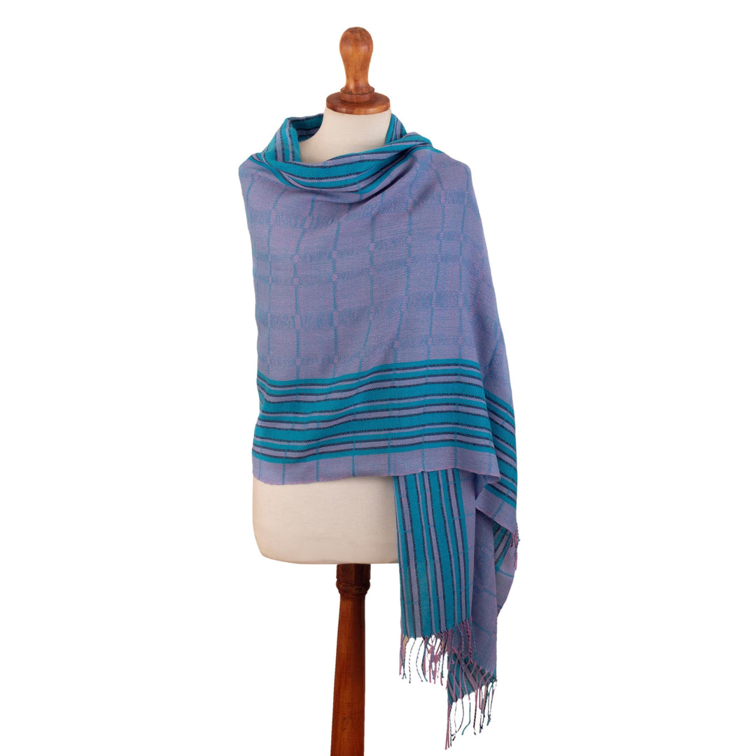 Handloomed Baby Alpaca Shawl - Lilac Illusion