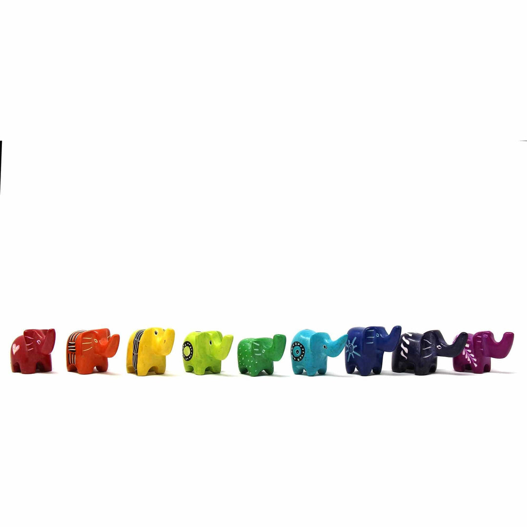 Soapstone Tiny Elephants - Assorted Pack of 5