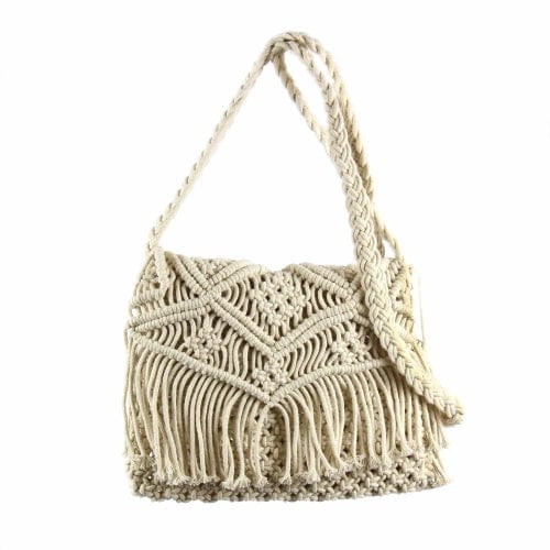Macrame Shoulder Bag - Cream