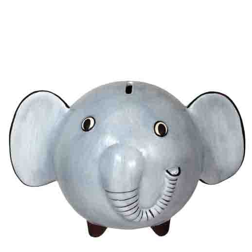 Blue Ceramic Elephant Bank