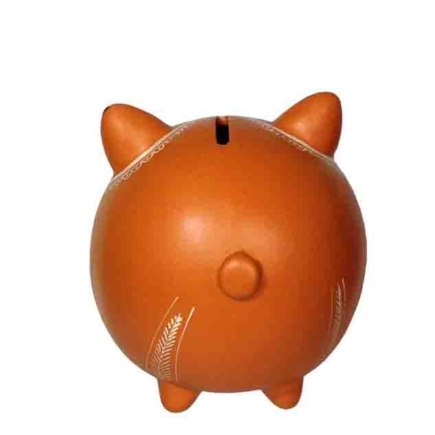 Ceramic Pig Bank - Orange