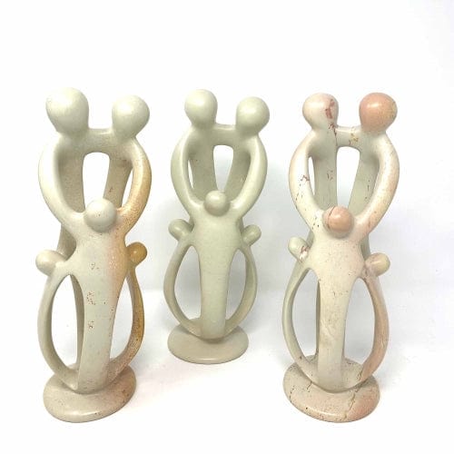 Natural Soapstone Family Sculpture