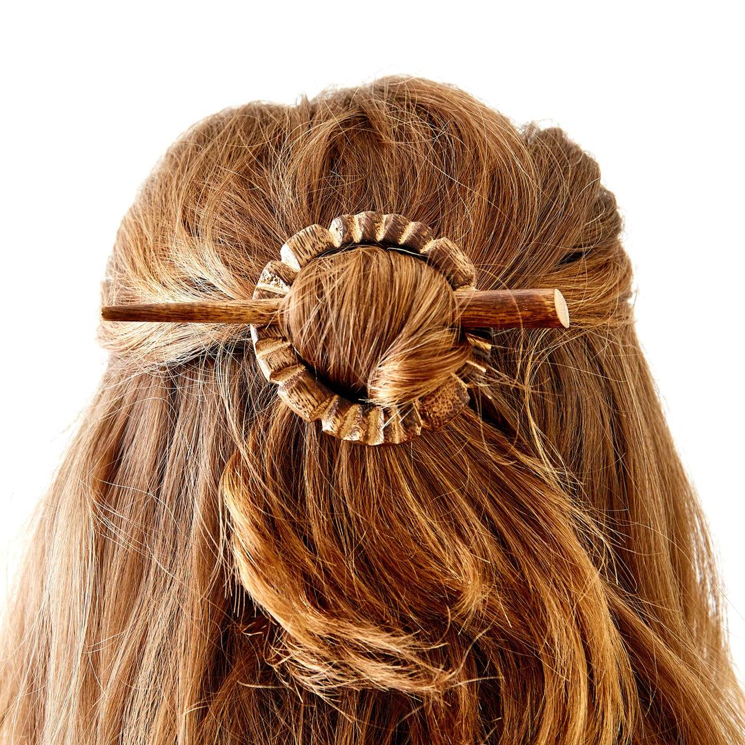 Wooden Circular Hair Pin