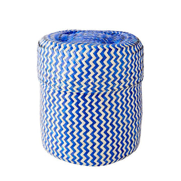 Small Tigre Handwoven Basket - Blue