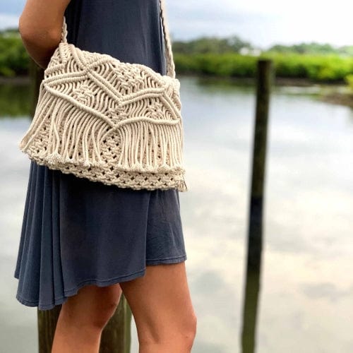 Macrame Shoulder Bag - Cream