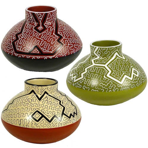 Shipibo Round Pot with Short Stack