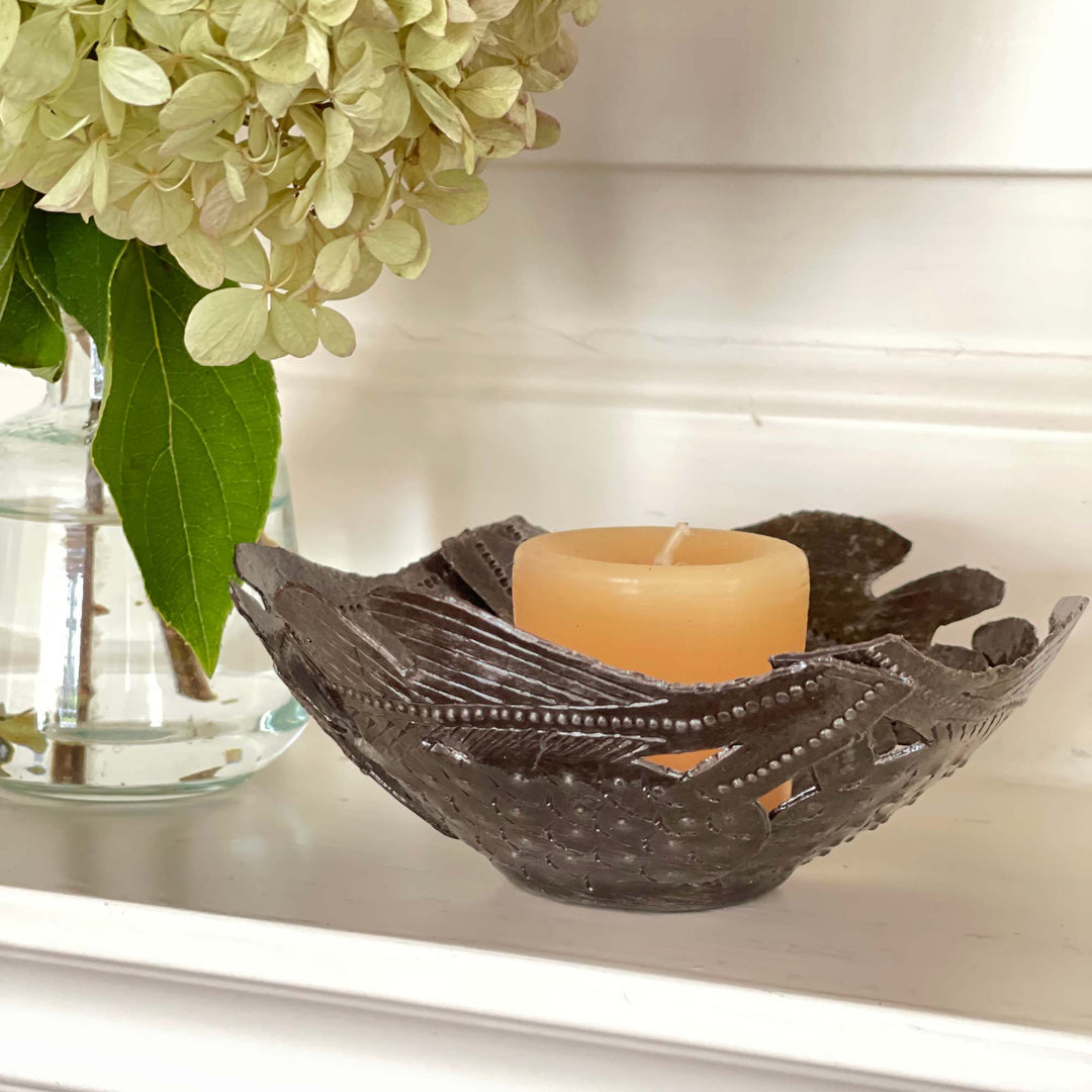 Decorative Drum Art Bowl - Vine