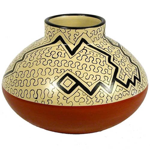 Shipibo Round Pot with Short Stack