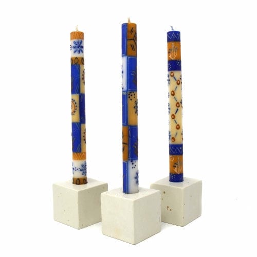Tall Hand Painted Candles - Durra Set of 3