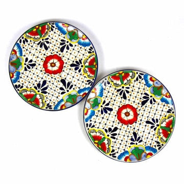 Talavera-Style Ceramic Tissue Box Cover - Folk Art Convenience