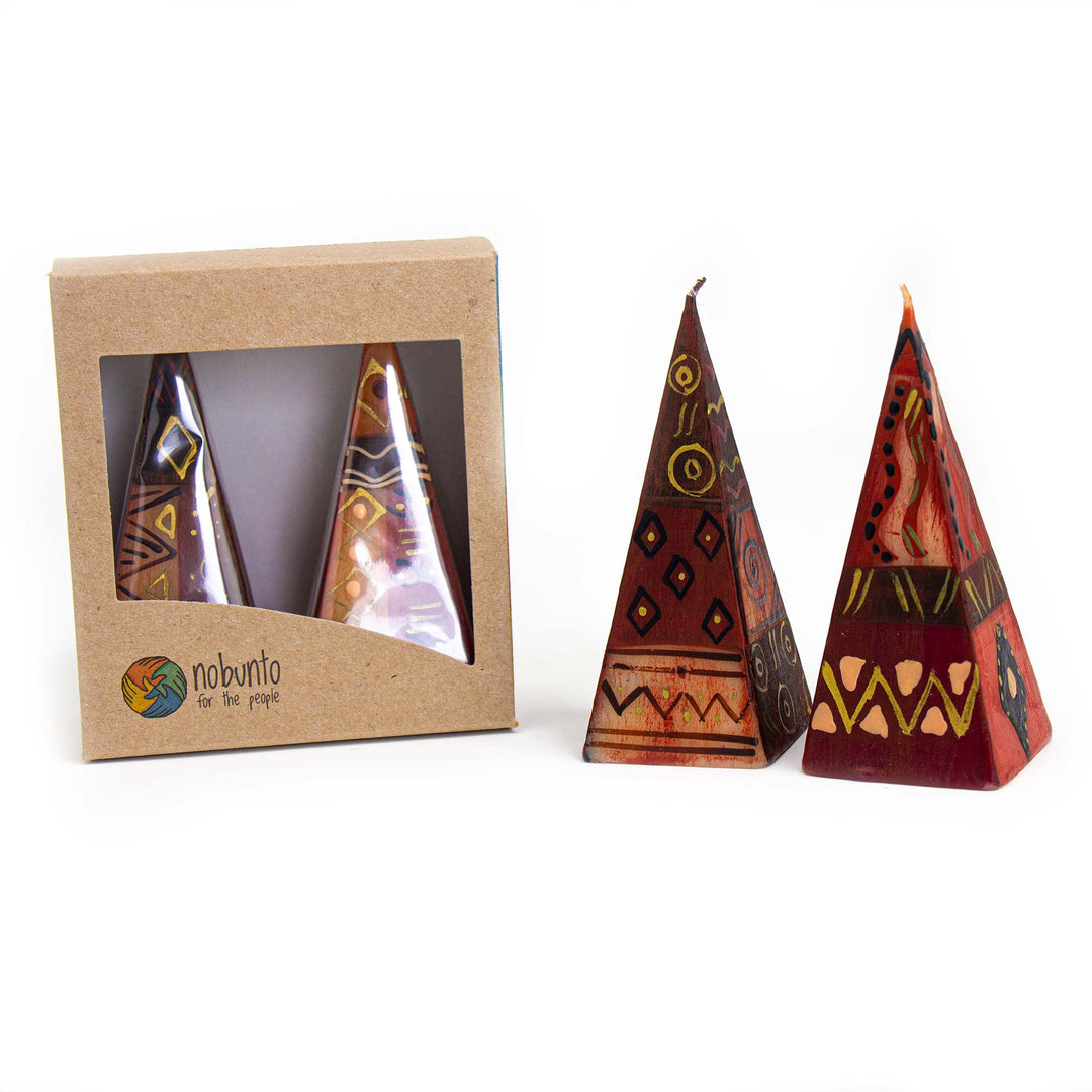 Pyramid Candles Bongazi Design - Set of 2