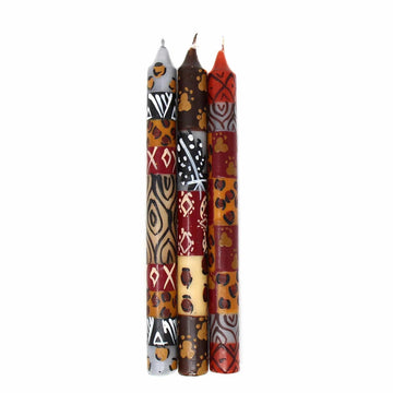 Tall Hand-Painted Candles - Uzima Set of 3