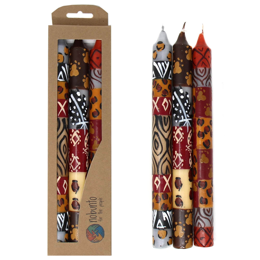Tall Hand-Painted Candles - Uzima Set of 3