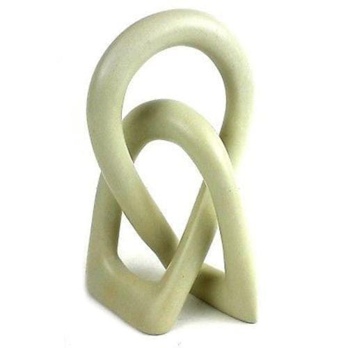 Soapstone Eternal Love Knot Sculpture - 6 inch - Natural Stone
