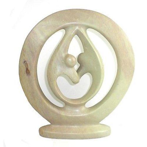 Soapstone Lover's Embrace Sculpture - 6-inch - Natural Stone