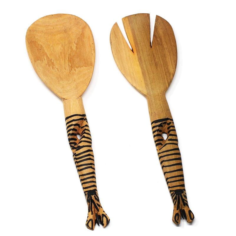 Twisted Handles Serving Set - Zebra
